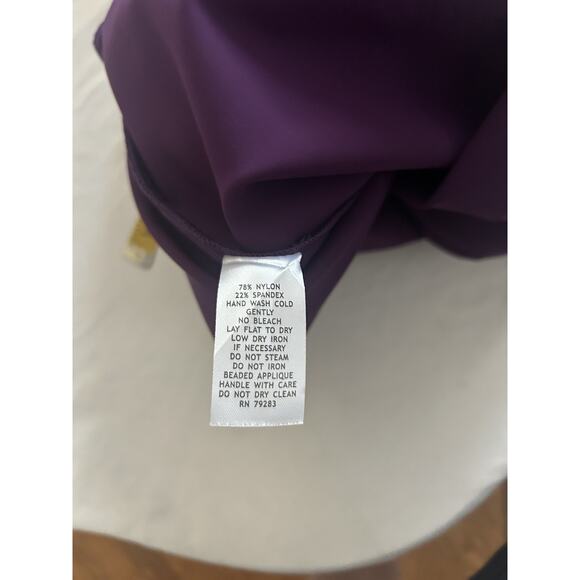 Alex Evenings Short Side Ruched Cascade Ruffle Skirt Beaded Womens Size 4 NWT - Picture 5 of 9